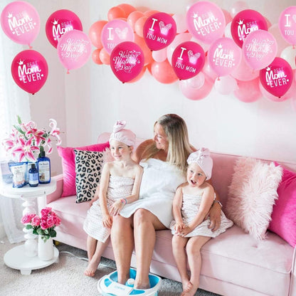 Happy Mother's Day Balloons Party Decorations Supplies - 48PCS Latex 12inch Party Supplies for Best Mom Ever