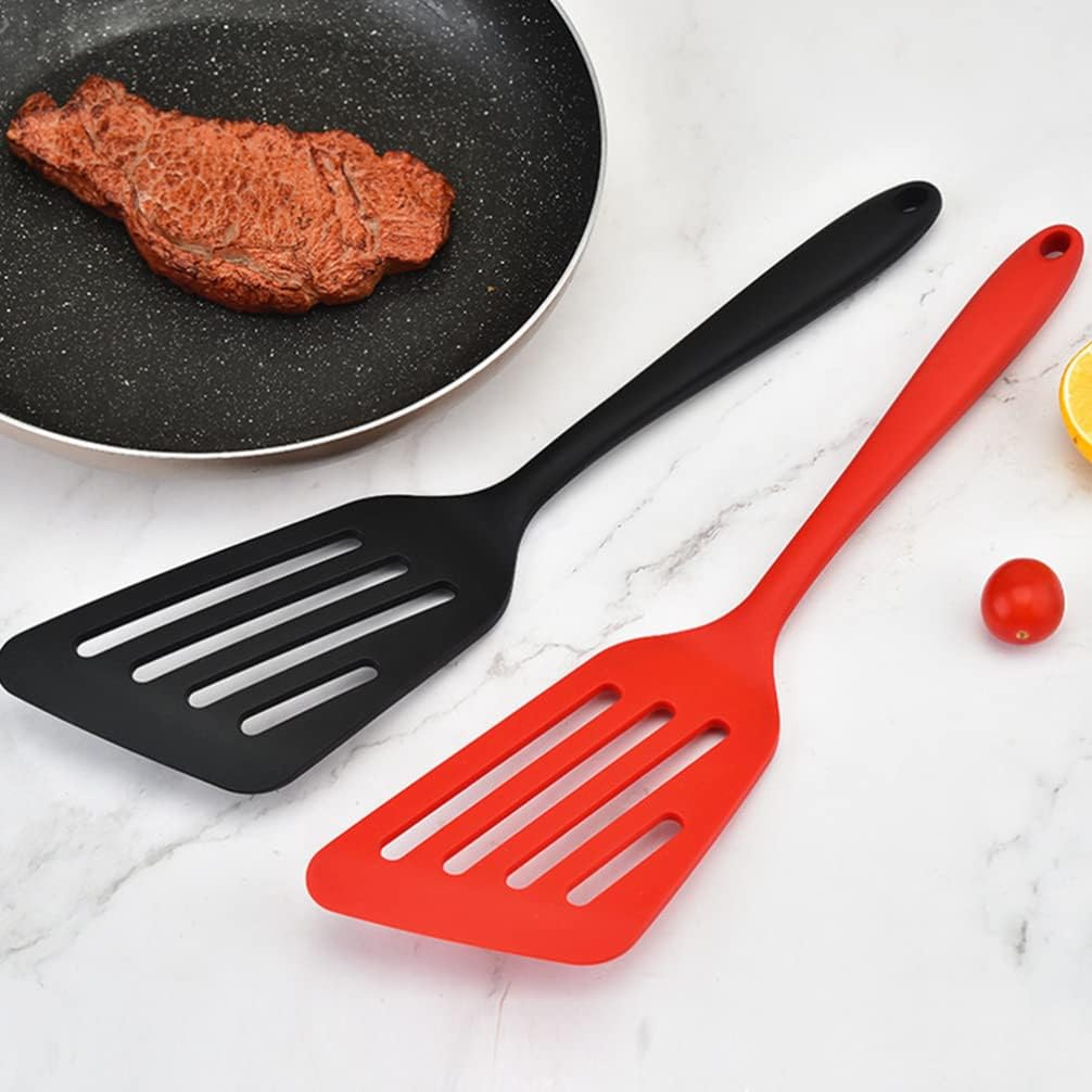 Luxshiny Fine Mesh Strainers, Silicone Wok Spatula, Slotted Fish Turner for Nonstick Cookware