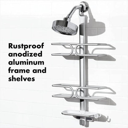 OXO Good Grips Shower Caddy - 3-Tier Aluminum Design for Organized Bathroom Storage