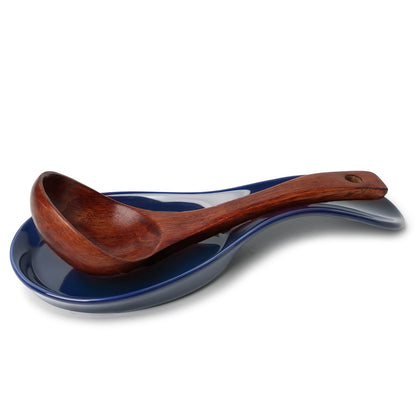 GDCZ Porcelain Spoon Rest - Large Spoon Holder Utensil Rest for Kitchen Counter Stove Top, Navy