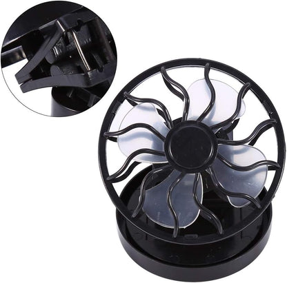 Electric Mini Solar Fan, Air Conditioner Cooling Cell Fan, Clip on Visor or Handheld, Works Only in Direct Sun