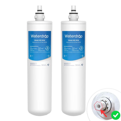 Waterdrop FQK1R, GXULQR Under Sink Replacement Filter, Replacement for Hexagonal Head GE SmartWater GXULQR, GXULQK and GXK140TNN, NSF/ANSI 42 372 Certified, 2K Gallons, 2 Filters