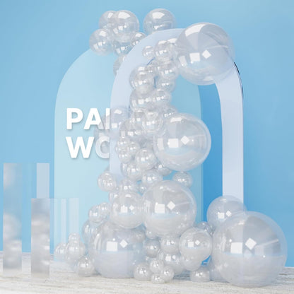 PartyWoo Clear Balloons - 140-Piece Transparent Balloon Arch Kit for Weddings, Graduations & Celebrations | 18", 12", 10", 5" Sizes