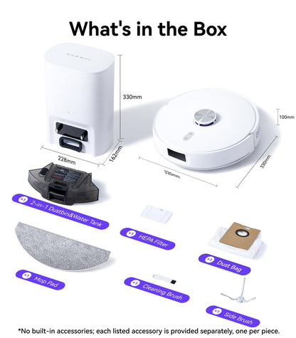 NARWAL Freo S Robot Vacuum and Mop Combo, 8000Pa Suction, 180 Days Hands-Free,Self-Emptying Base, LDS Navigation & Obstacle Avoidance, App & Voice Control, Quiet, for Pet Hair, Hard Floors & Carpets