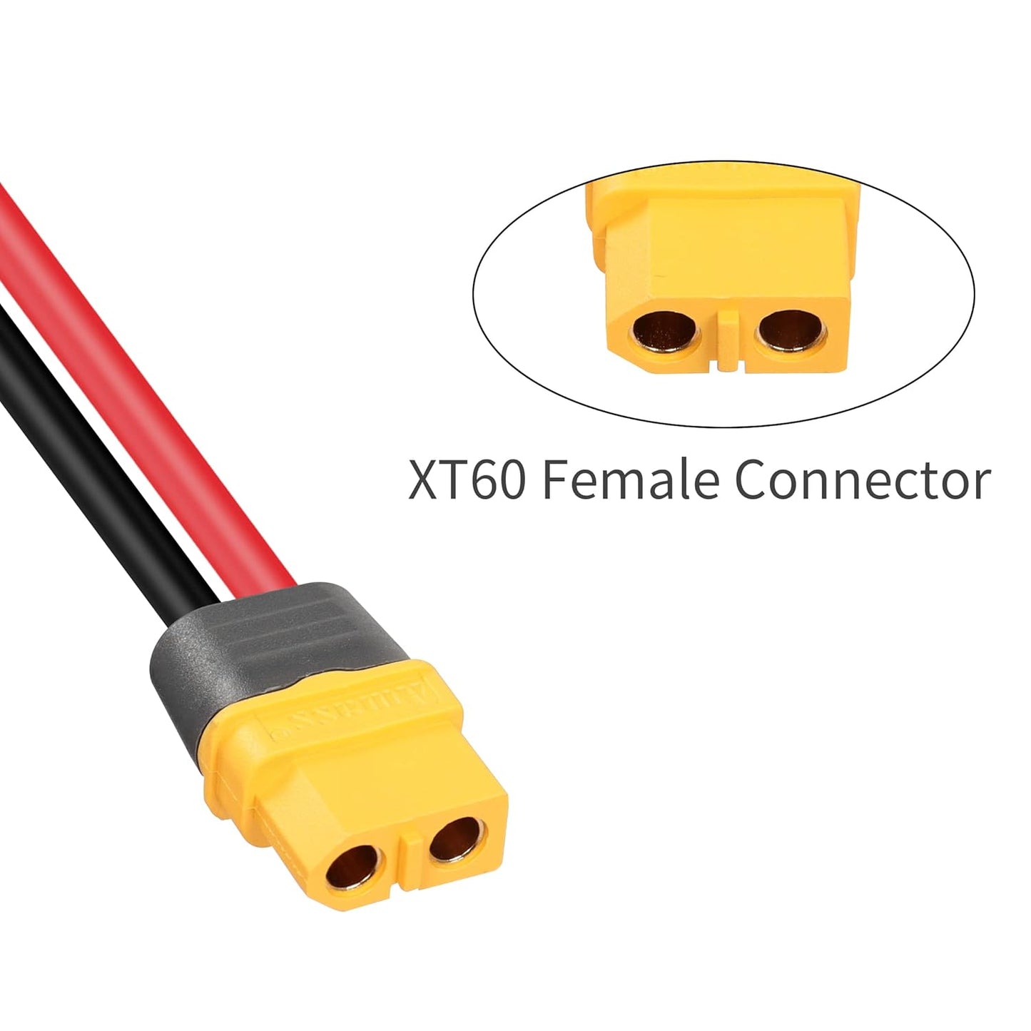 YACSEJAO 12AWG XT60 to Solar Panel Connector 1M XT60 Female to 45A Connector Extension Cable for Outdoor Power Bank
