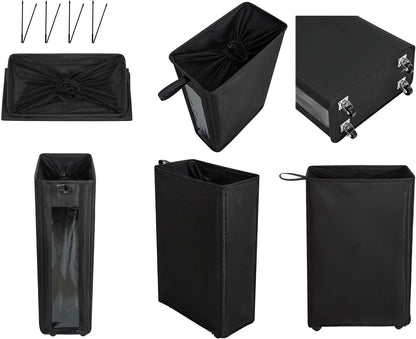 ZERO JET LAG 25 Inches Slim Laundry Storage Hamper, Large Rolling Bin, Clear Window, Black