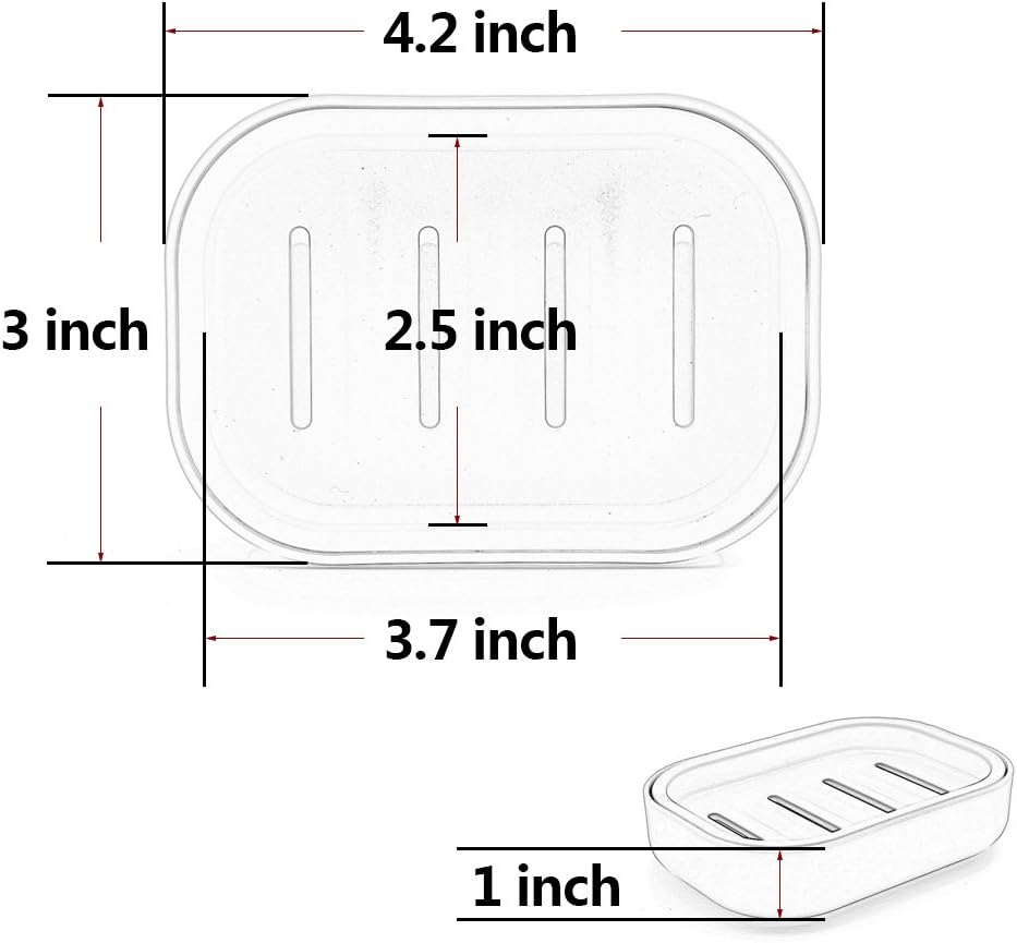 Plastic Soap Dish Container, Keeps Soap Dry, Easy Cleaning, Drain, Khaki