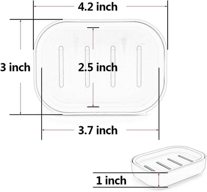 Plastic Soap Dish Container, Keeps Soap Dry, Easy Cleaning, Drain, Khaki