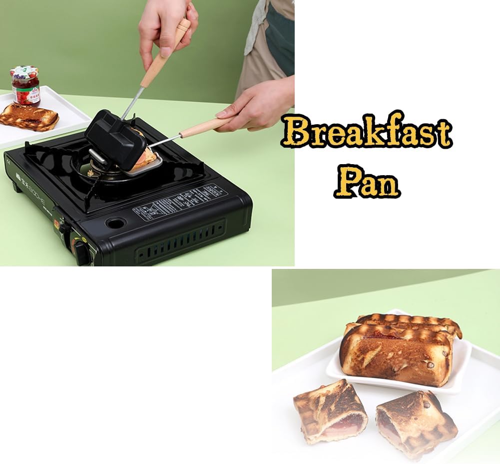 Haofy Double Sided Skillet Sandwich Baking Pan, Bread Crimp Sealing Pan for Toasting
