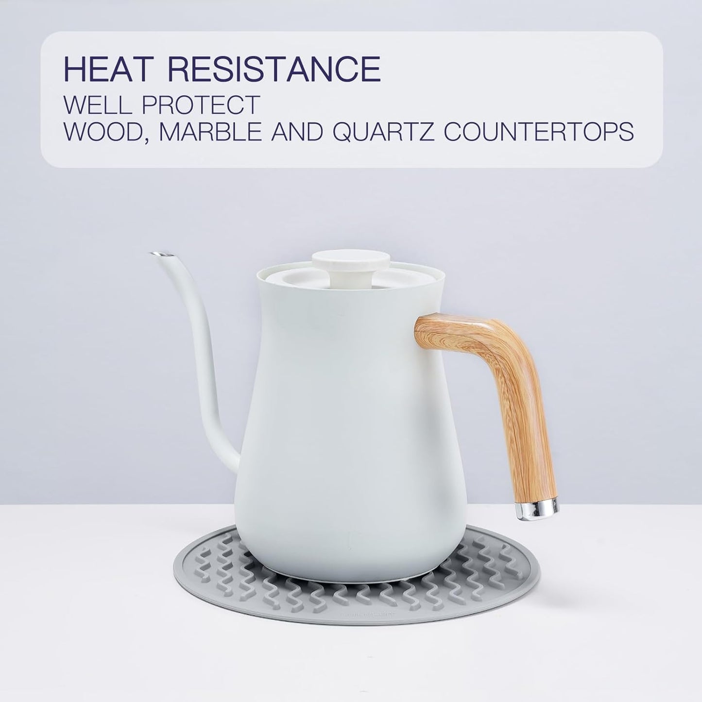 Trivets for Hot Pots and Pans - 4 Pack Silicone Trivet Mats 7.8 inch for Quartz Countertops and Heat Resistance Gray