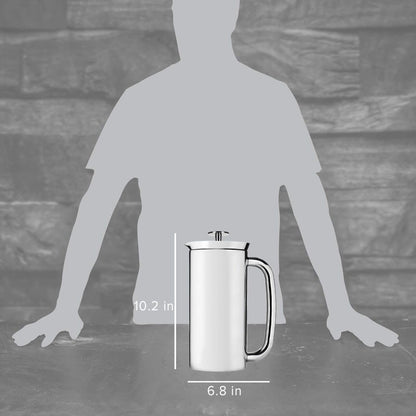 ESPRO Pro P7 French Press Stainless Steel 304 - Patented Double Micro-Filter for Grit-Free Coffee, Double Wall Insulated Coffee Maker, Plastic-Free & Heat Resistant - Polished 32oz