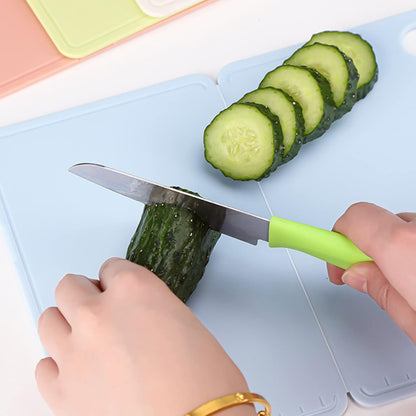 Foldable Kitchen Cutting Board Mats, Portable Plastic Fruit Chopping Board, Non Slip Mat for Meat & Vegetables (Nordic