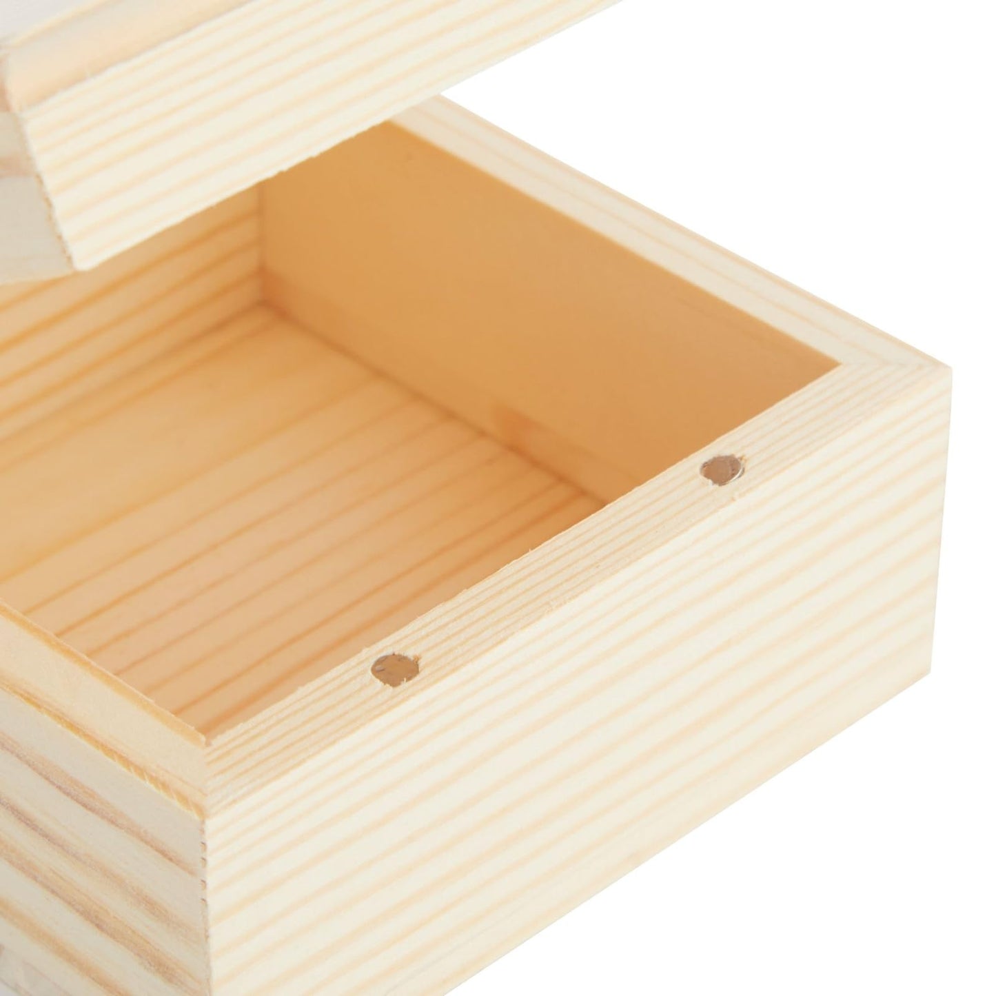 Bright Creations Wooden Box Set with Hinged Lids - 6-Pack, 3.5 x 3.5 x 2 In, Pinewood - Unfinished Boxes with Lids for Crafts & Paintable DIY Storage with Magnetic Closure for Jewelry & Craft Supplies