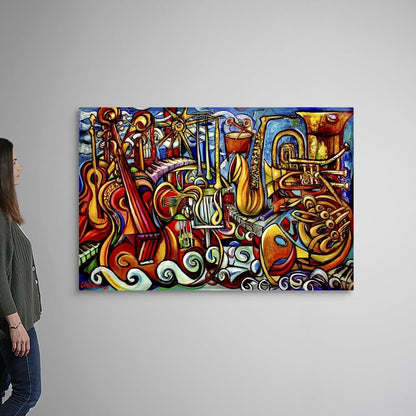 CANVAS ON DEMAND Music Canvas Wall Art Print by Xavier Cortada, Home Decor, Artwork,60" x40in