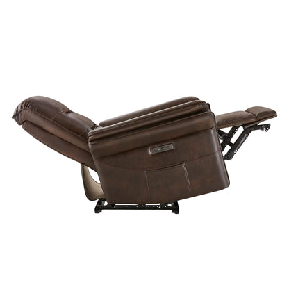 KISLOT Power Recliner Chair with Adjustable Headrest and Footrest, Dual Motor Leather Reclining Chair with USB/Type-C Charging, Zero Gravity Modern Electric Recliner for Adults Living Room Bedroom