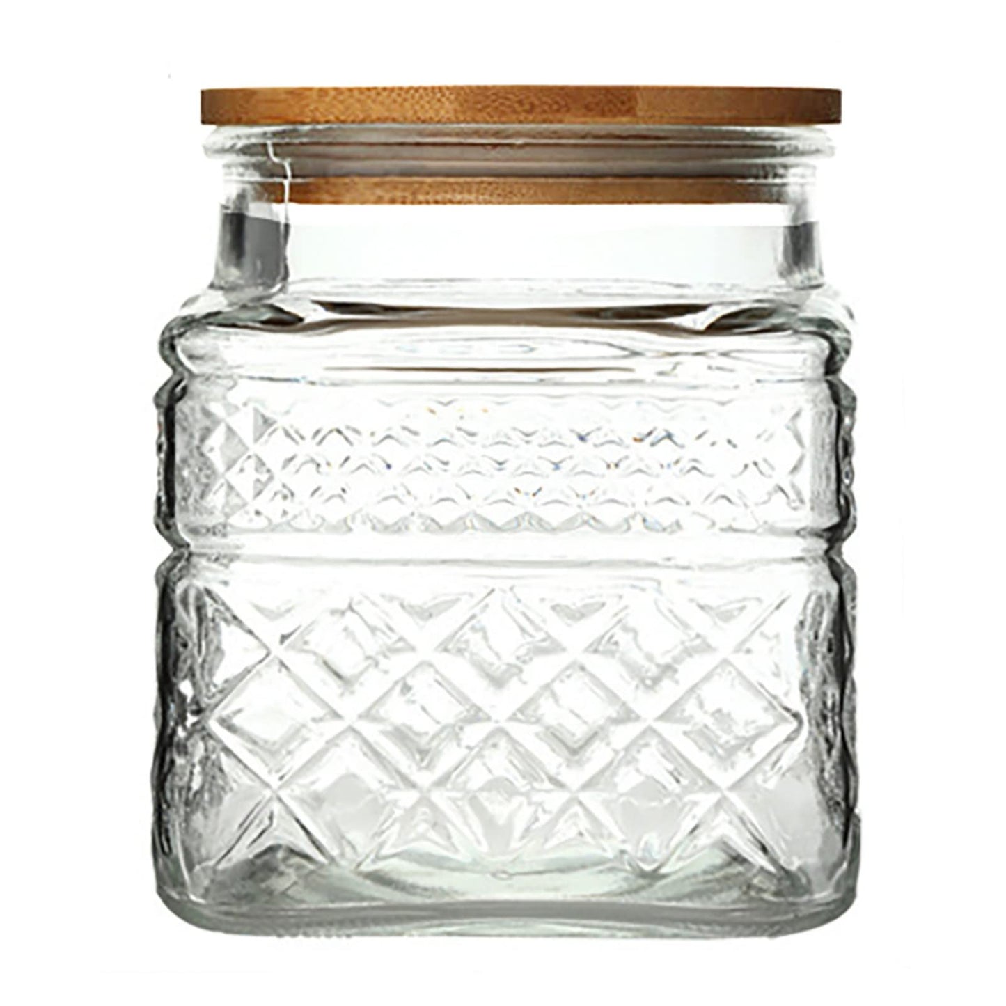 Prettidecor Glass Storage Jars, 38 FL OZ Airtight Canisters with Bamboo Lid, Decorative Kitchen Containers for Cereal, Nuts, Snacks, Candy, Cookies, Coffee, Tea