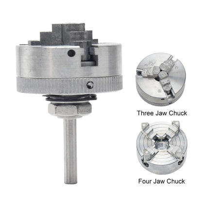 Zorivane Z011 3-Jaw Lathe Chuck, Mini Lathe Chuck with Connecting Rod and Wrench, Self Centering Wood Turning Chucks, Power Lathes Accessory