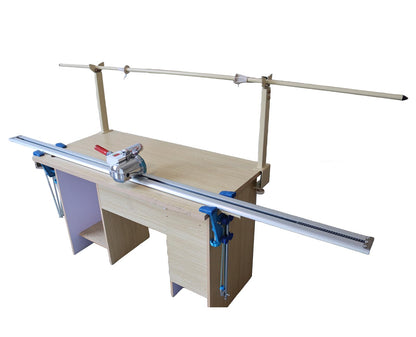 HayWHNKN Fabric Cutter High Speed Cloth Cutting Machine with 86.6inch Guideway and Counter Industrial Fabric End Cutter Machine 220V 180W
