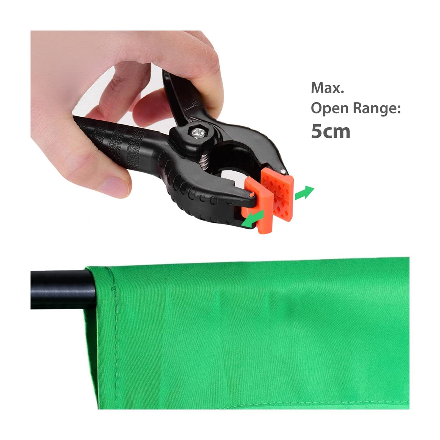 Backdrop Stands Photography Kit 1.8 * 2.7M Black White Green Backdrop 3*Fish-Like Mount Clip 5In1 Reflector 33" White Soft Light Umbrella