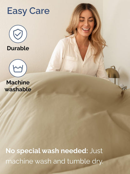 Skiennix Extra Deep Queen Sheet Set | 6-Piece Breathable Cooling Bedding - Soft, Wrinkle-Free - Beige