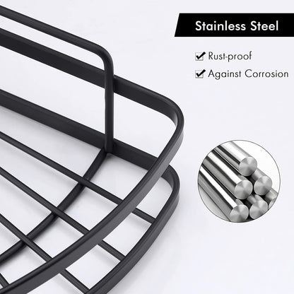 KES Shower Caddy Corner, Self-Adhesive Stainless Steel Shower Organizer, Matte Black 2 Pack
