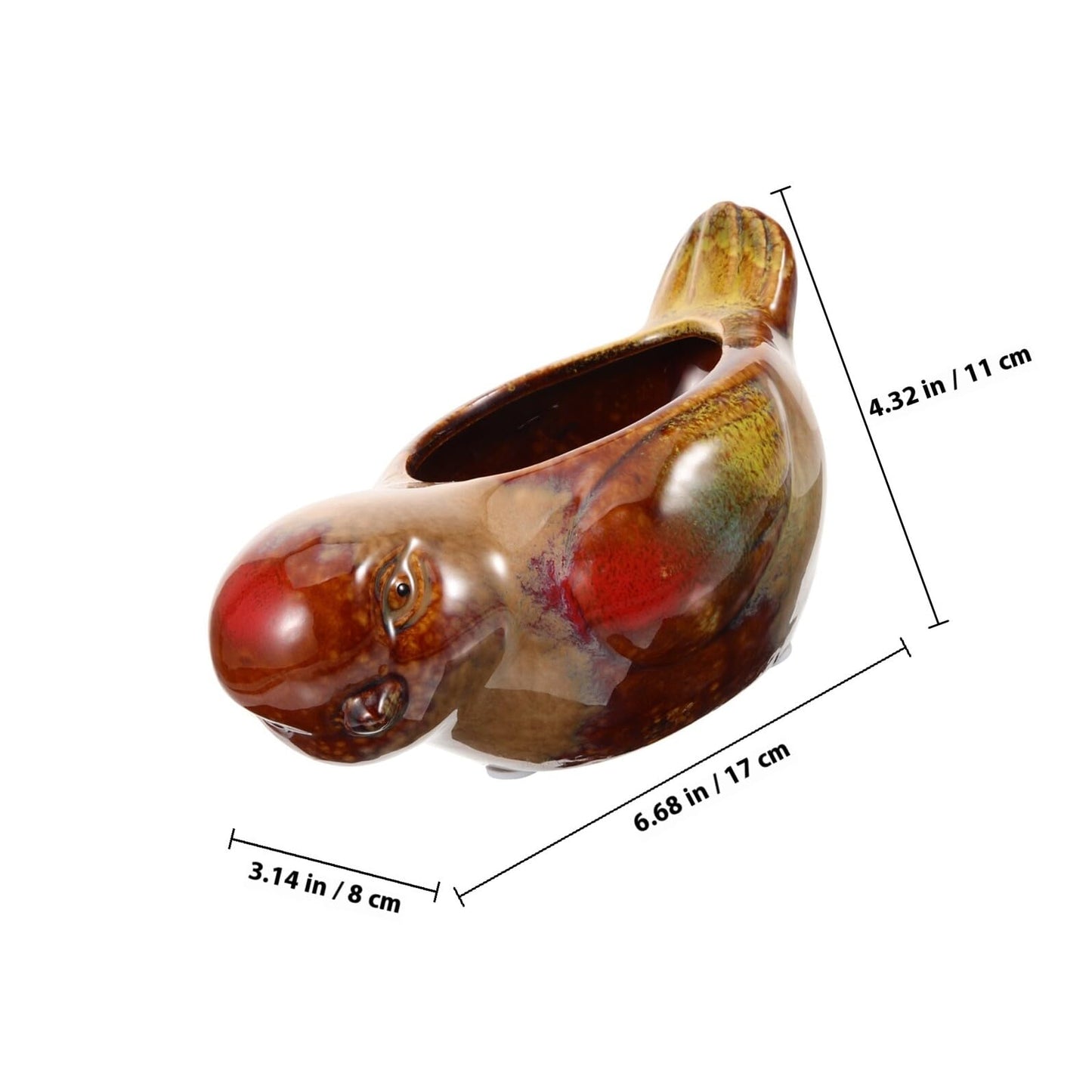 GAROZATION Ceramic Bird Shaped Succulent Planter Pot for Small Indoor Plants, Glazed Clay Material, Decorative Outdoor Garden Flower Pot, 1pcs Ceramic Planter