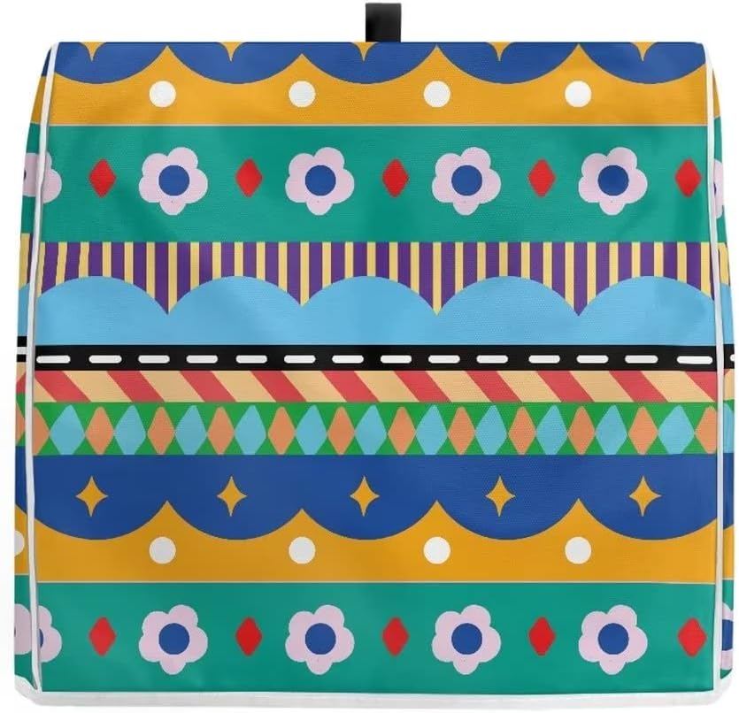 Aztec Geometric Kitchen Aid Mixer Cover, Compatible with 4.5-5 Quart Mixers, Flower Design with Pockets