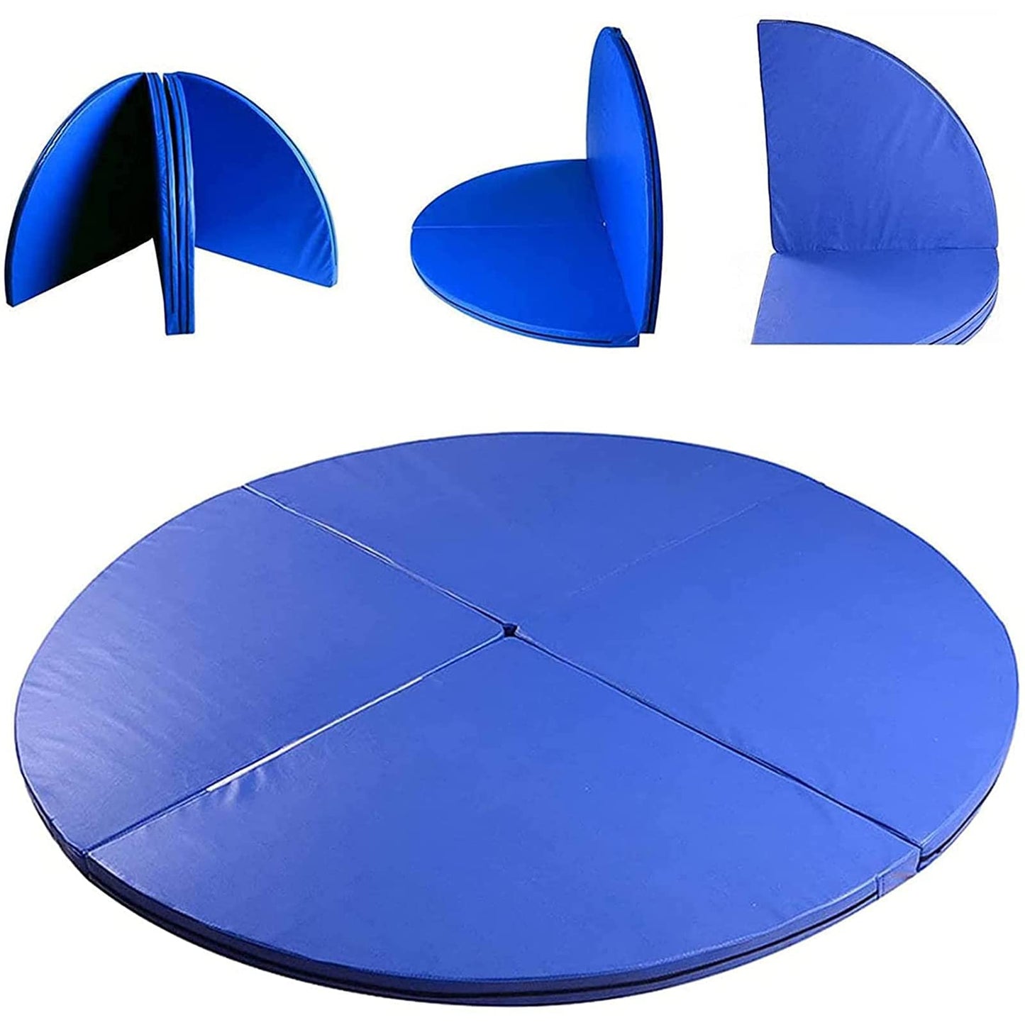 Dxcaicc Pole Dance Mat Portable Folding Round 120cm Fitness Pole Dance Crash Mat Suitable for Beginners Fitness Gymnastics Safety Non-Slip Mat,Blue,Thickness 10cm