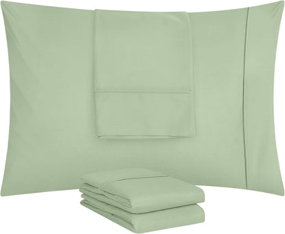 Utopia Bedding King Pillow Cases | 4 Pack - Soft Brushed Microfiber - Fade Resistant 20 x 40 Inches (Sage)