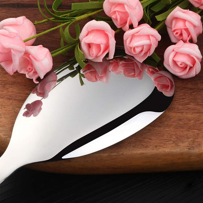 13-Inch Serving Spoon Set of 4, Stainless Steel Buffet Banquet Spoon，Silver Long Handle Serving Spoons for Catering, Kitchen Dishwasher safe