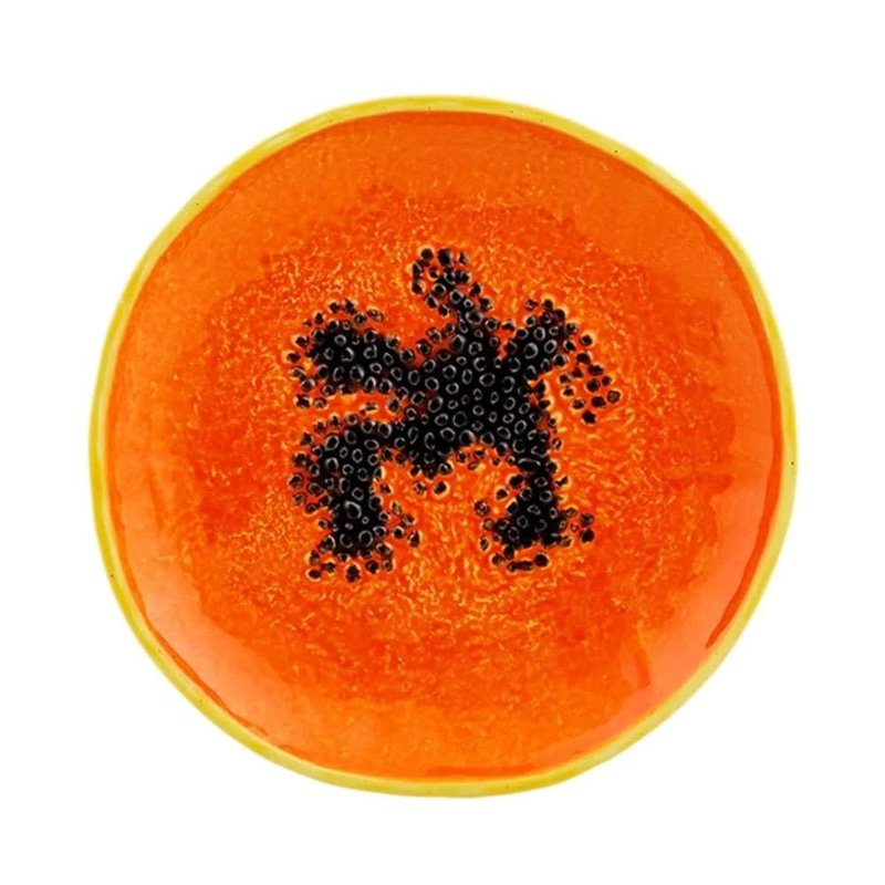 Vista Alegre Bordallo Pinheiro Tropical Fruits Dessert Plate Papaya 9"