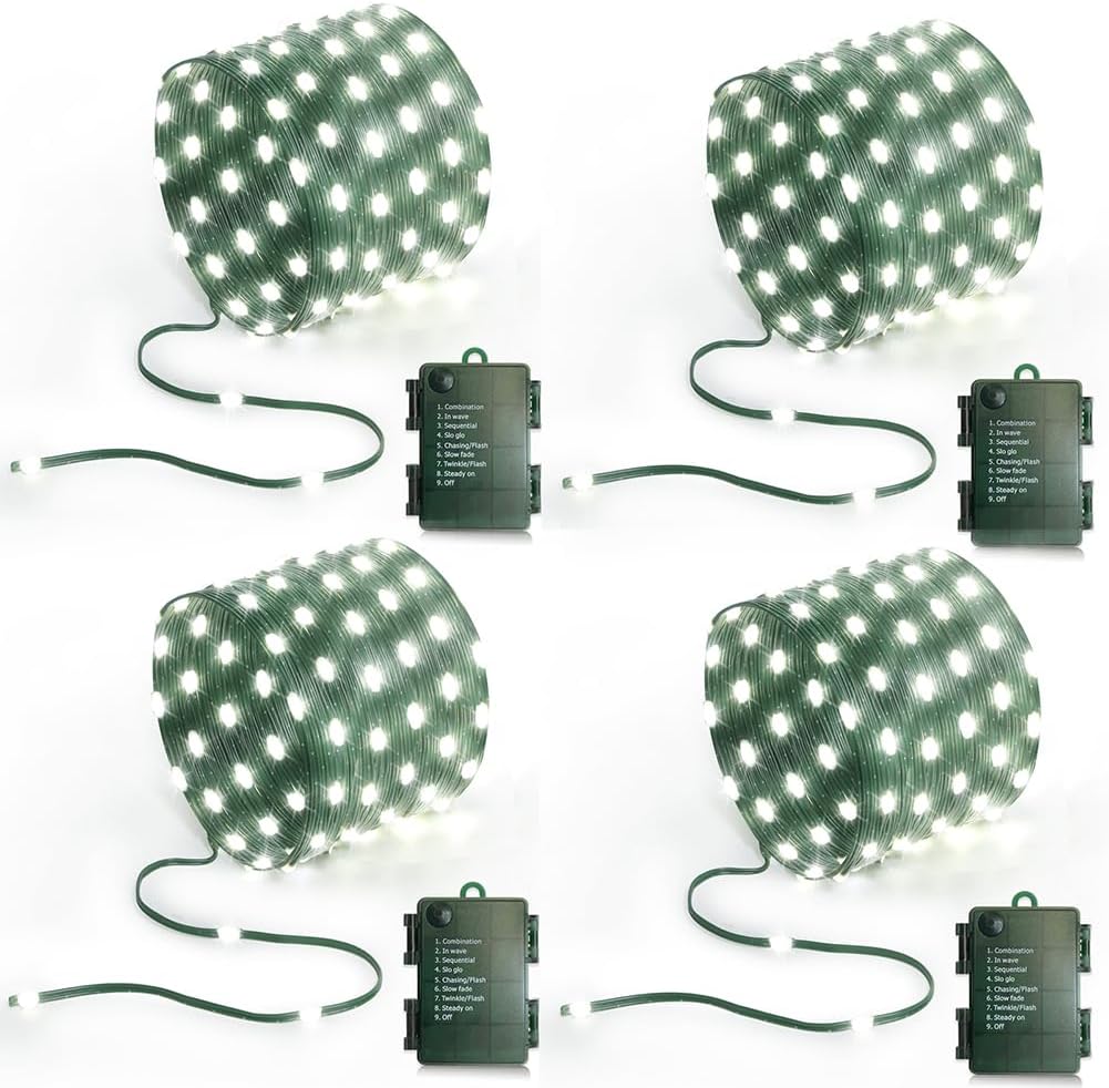 16.5ft Lights(4 Pack), 50 Battery Operated String LED Twinkle Fairy String Lights Battery Powered with Timer for Indoor