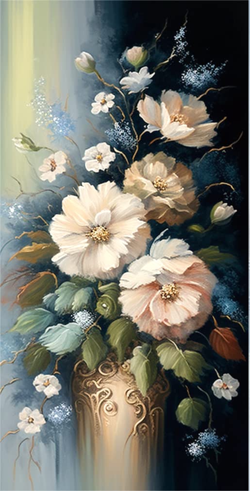 Caievy Diamond Painting Kits Elegant Flowers - Crystal Cross Stitch Kits for Adults Wall Home Decor - 40x60CM