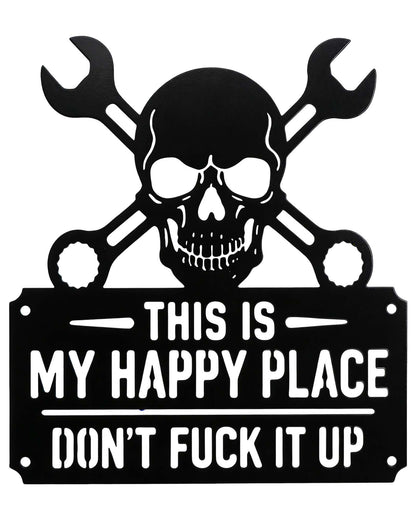 Positive Metal Skull Decor Sign - Rust-Proof & Anti-Fading Skull Wall Sign for Men, Father, Husband, and Skull Lovers -for Front Door, Garden, Garage, Living Room, and More (30cm)