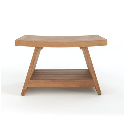Patented 30" Asia Teak Shower Bench with Shelf - 30 Inch (Pack of 1)