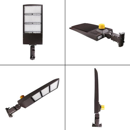 Ledmyplace LED Parking lot Light, 450W Shoebox Light with Dusk to Dawn Photocell, 60750LM, 5700K Daylight, 120-277V, IP65 Waterproof, Commercial Street & Area Lighting for Sports, Stadium,