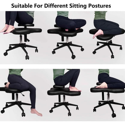 Cross Kneeling Meditation Chair，Ergonomic Cross Legged Chair Cross Legged Office Chair Adjustable Kneeling Chair with Brake Wheels and Cushion - Ergonomic Cross Legged Posture Chair for Desk