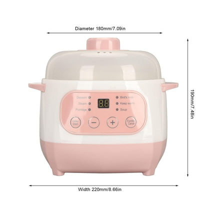 Mini Ceramic Stew Cooker With 1l Capacity And Antidry Burn Function, Electric Slow Cookers For Small Kitchen, Electric Stewing Pan Appointment Timing Sputum Stewed Automatic Boiled Porridge