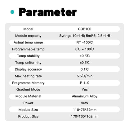 LAB FISH 2.5ml/5ml/10ml Capacity Gel Heating Machine Professional PRP PPP Maker Heater Dry Bath Incubator Block Temperature Control