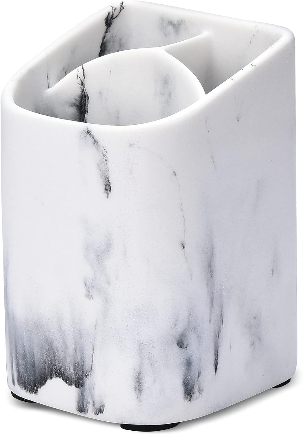 ZCCZ Toothbrush Holder for Bathroom - Premium White Marble Organizer for Electric or Kids Toothbrushes