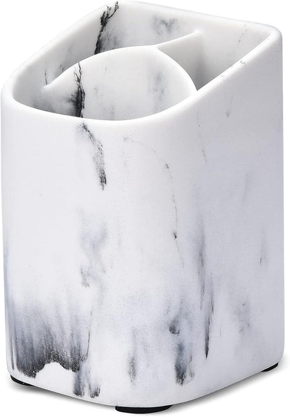 ZCCZ Toothbrush Holder for Bathroom - Premium White Marble Organizer for Electric or Kids Toothbrushes
