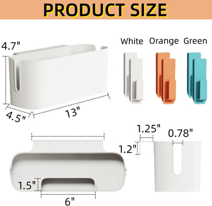 11 Lbs 5 Bedside Organzier Caddy Hanging, Plastic Bunk Bed Shelf with Hooks, Large Storage Holder for Dorm Room Bed