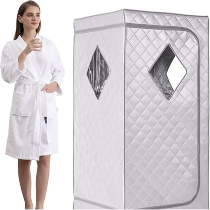 Portable Home Sauna, Sauna Tent, Infrared Saunas for Home, Steam Room, Home Steam Sauna, Home Sauna Pod, Steamer Generator Sauna Kit for Therapy Detox Slimming-Silver||1