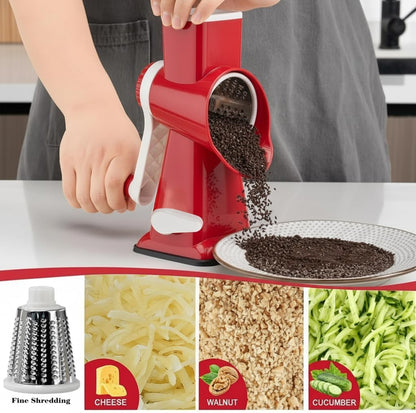 YOUCZON Rotary Cheese Grater Multi-Purpose Stainless Steel Cheese Shredder - Cheese Grater With Handle Effortless
