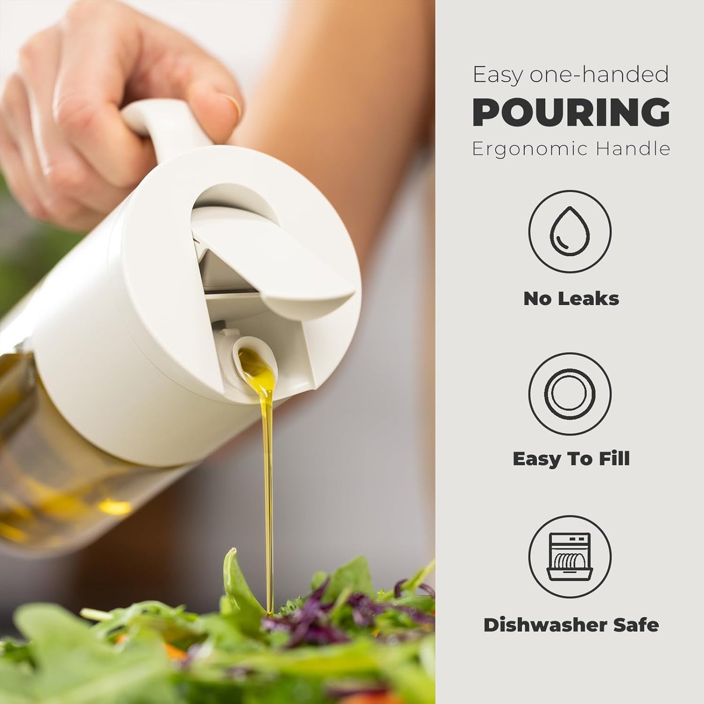 18.6oz Zuutii Olive Oil Dispenser Bottle Auto Flip Glass Vinegar Bottle with No-Drip Spout for Kitchen Cooking, Oil