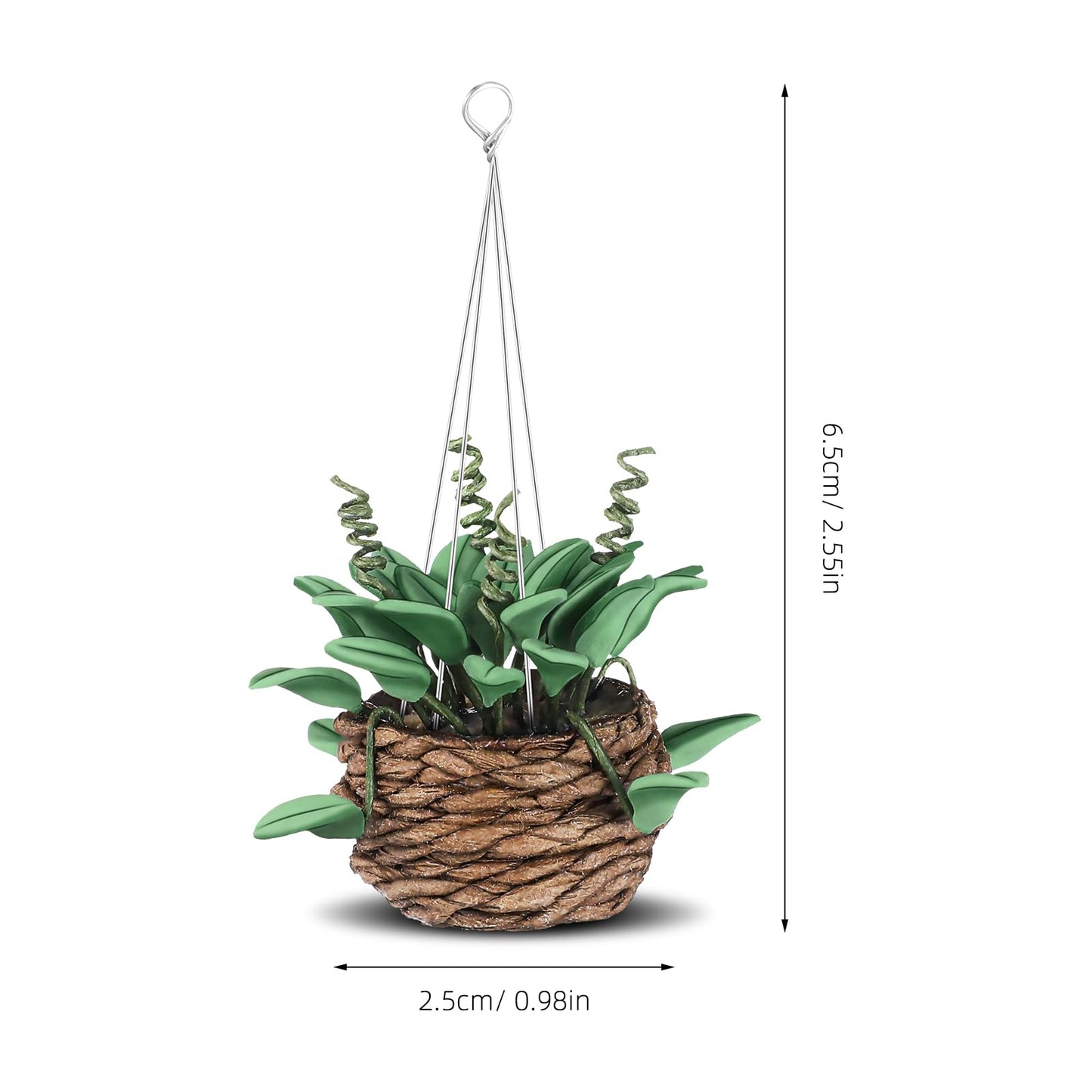 TOYANDONA 2Pcs 1:12 Miniature Dollhouse Plants, Durable Resin Hanging Potted Bonsai for Dollhouse Accessories Decor, Tiny Artificial Greenery for Mini Garden, Living Room & DIY Crafts