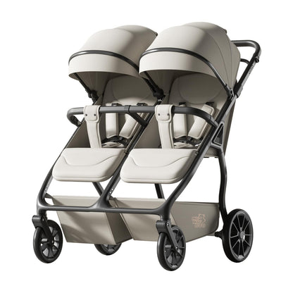 MUMUBOO Twin Baby Stroller (Silvery Grey)