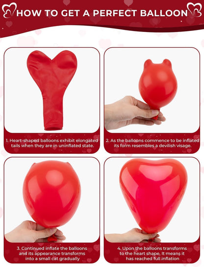 Heart Shape Latex Balloons, 12 Inch 30 Pcs Romantic Valentine Balloons Kit, Pink Heart Balloons And Red Heart Balloons, Used For Valentine's Day Birthdays, Wedding Anniversaries, And Weddings