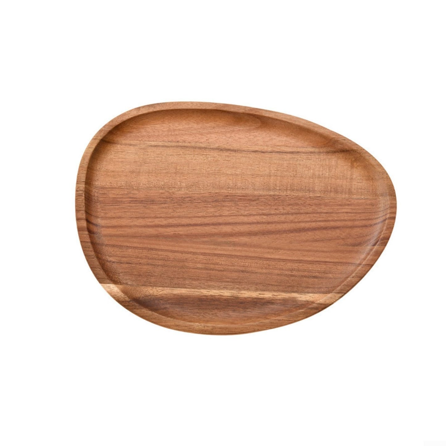 Handcrafted Acacia Wood Oval Tray – Serving Platter for Coffee Tea Drin & Desserts (20x28 cm) – Rustic Kitchen Decor & tial Home Accessory