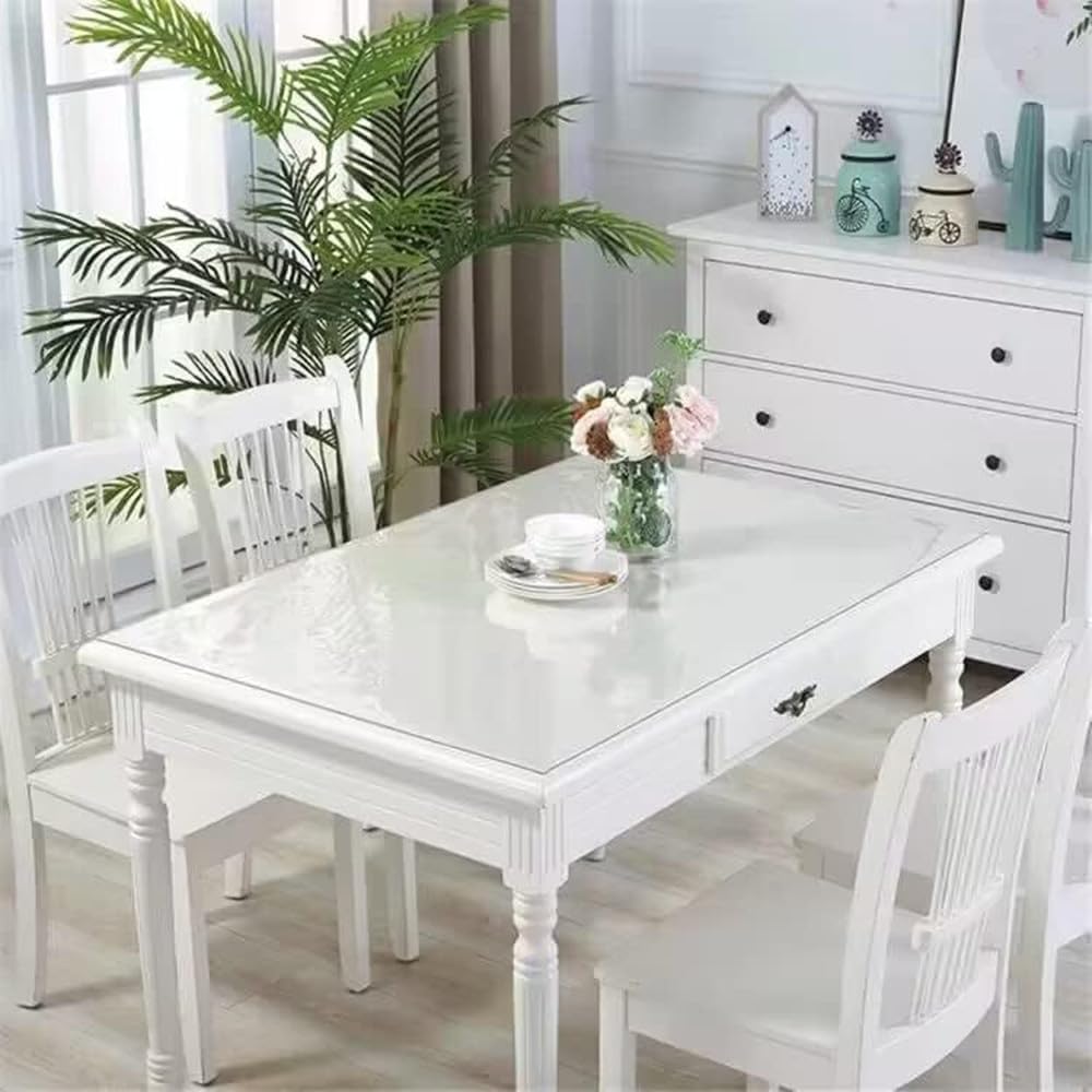 14 60 Inch 2mm Royhom Clear Table Protector x - Thick Plastic Table Cover, Clear Table Cover Protector Rectangle
